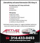Zatrudnimy od zaraz kierowców CDL