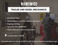 Hiring Trailer And Diesel Mechanics