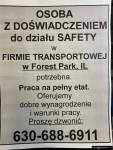 Praca w dziale safety z doswiadczeniem