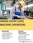 Entry level machine operator