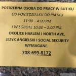 Potrzebna osoba do pracy w butiku