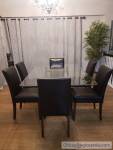 Dining glass table with 6 chairs