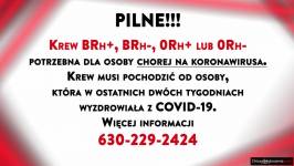 Pilne!! Potrzebna krew dla osoby, która cierpi na koronawirusa!